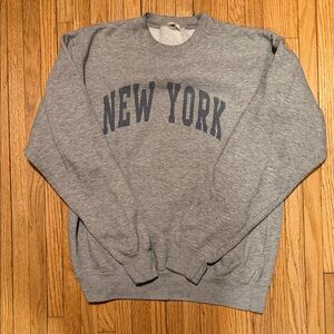 John Galt Classic Gray New York Crewneck Sweater